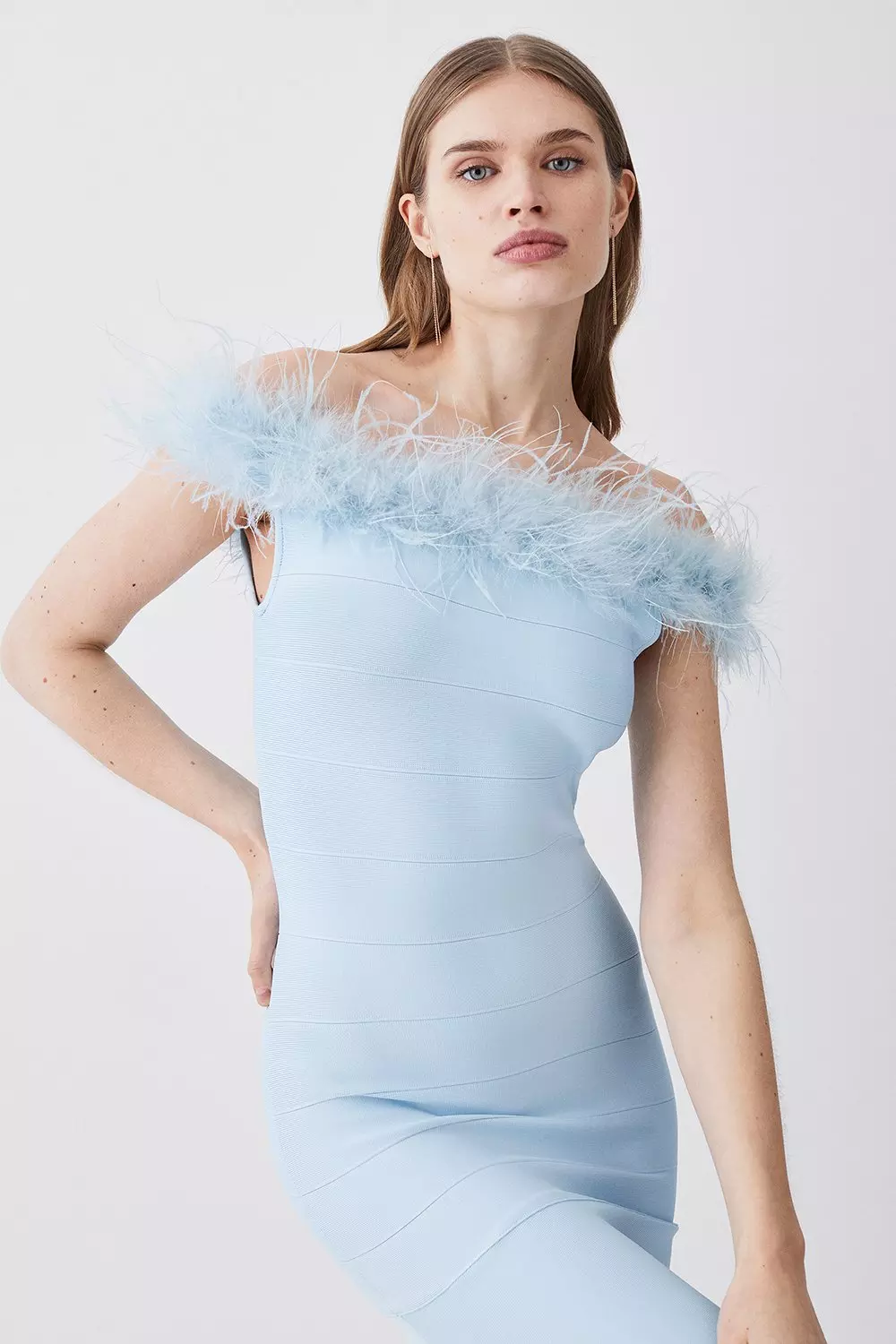 Bandage feather hot sale dress